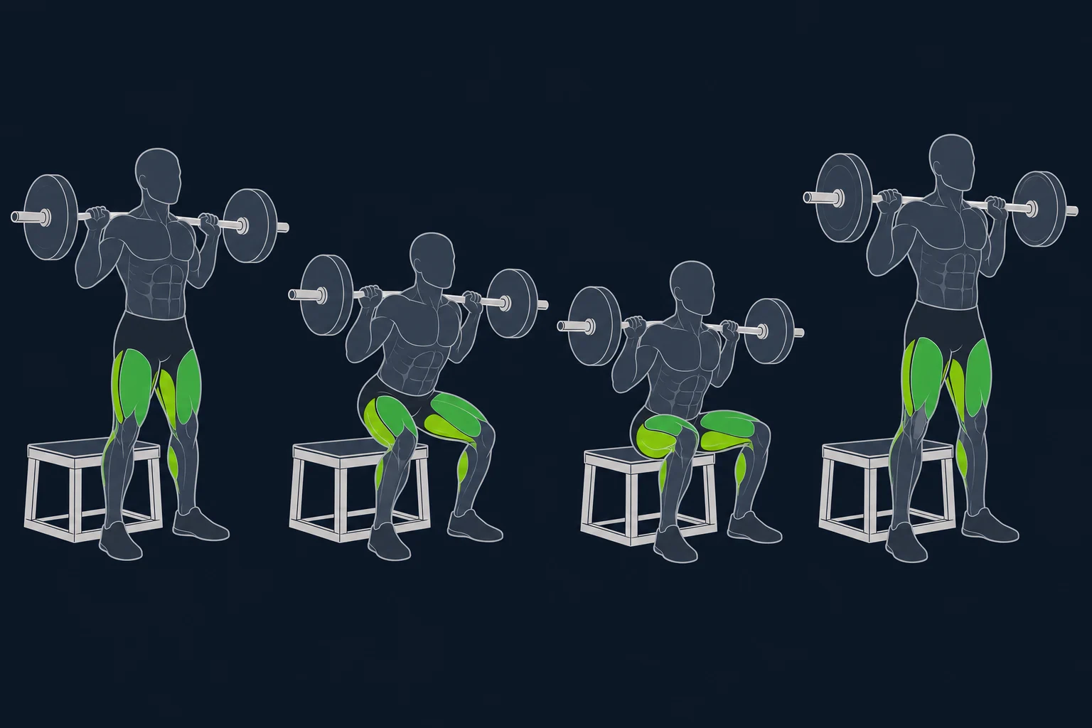 Back Squat - Knebøy: Box squat