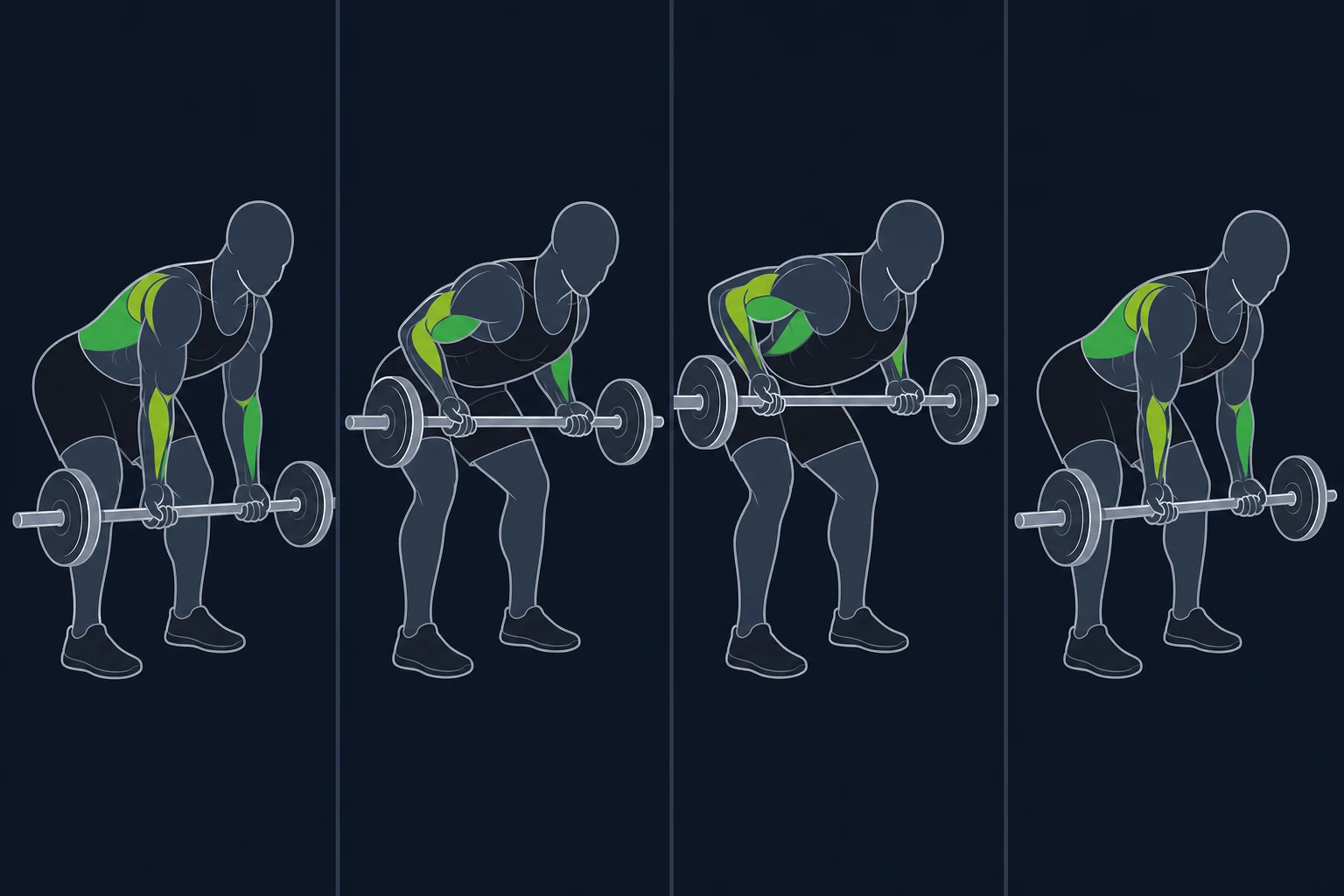 Barbell Row - Stangroing: Stangroing med underhåndsgrep