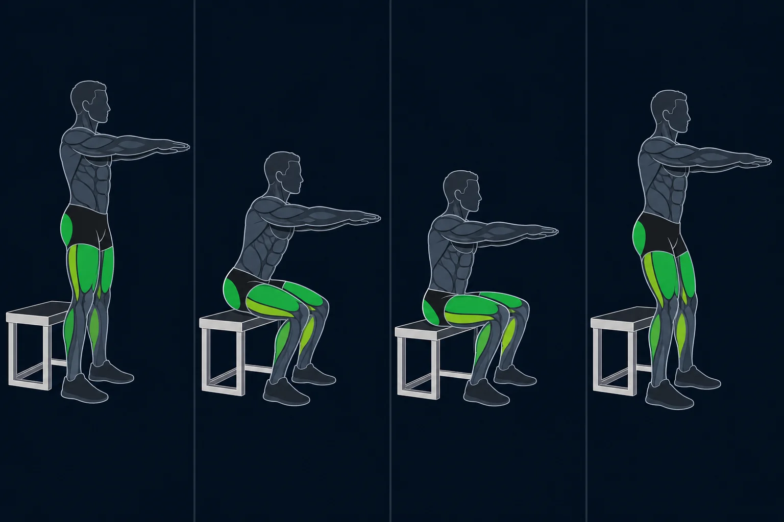 Bodyweight Squat - Knebøy Med Egenvekt: Box squat med egenvekt
