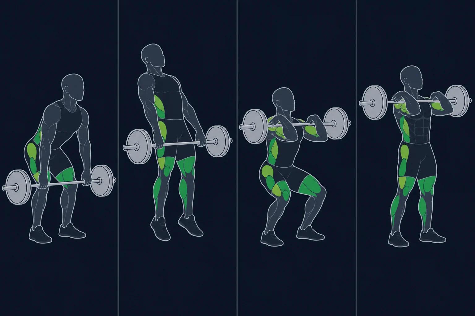 Hang Power Clean - Hengende Frivending: Below-knee hang power clean