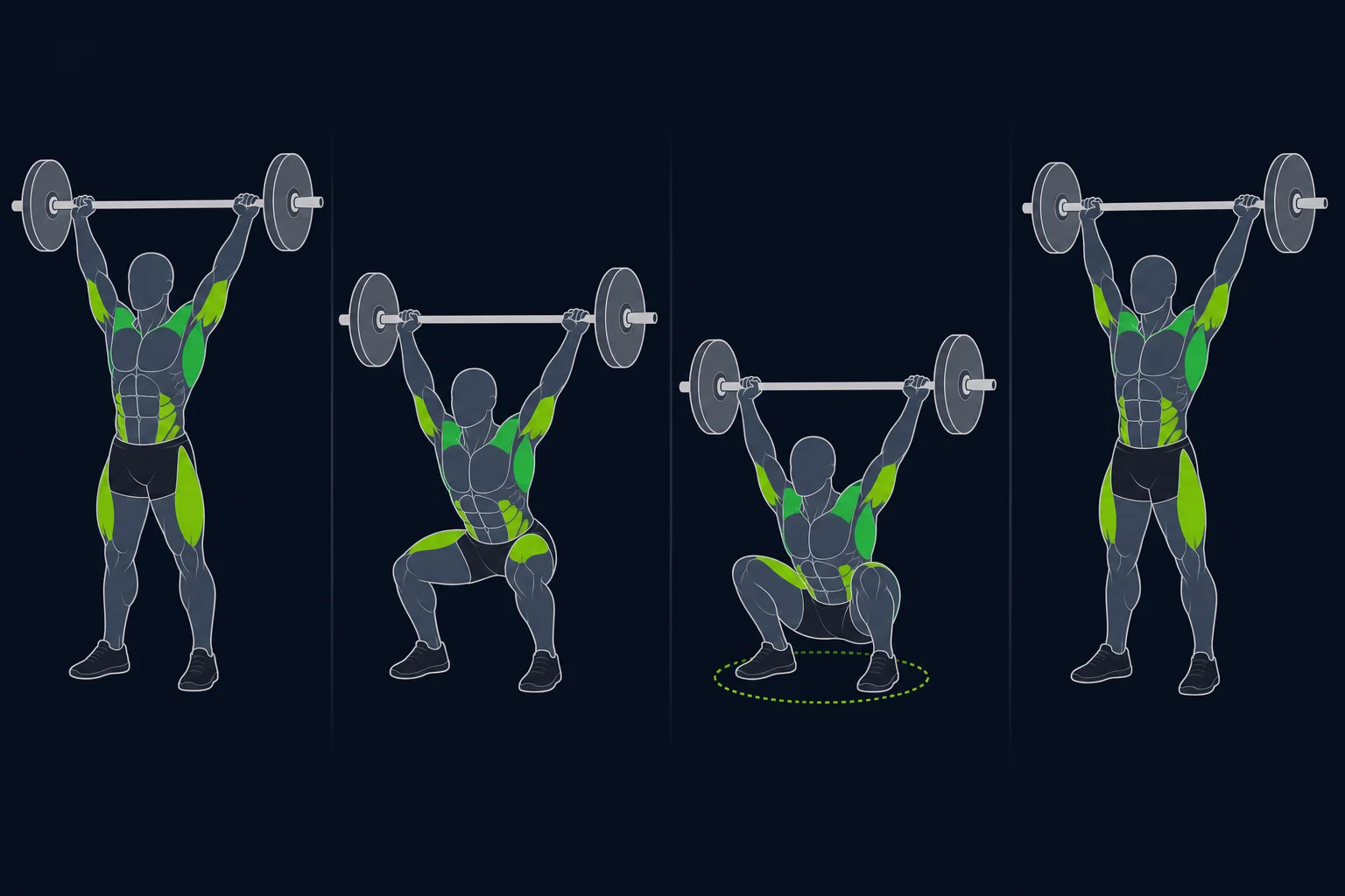 Overhead Squat - Over Hodet Knebøy: Overhead squat med pause