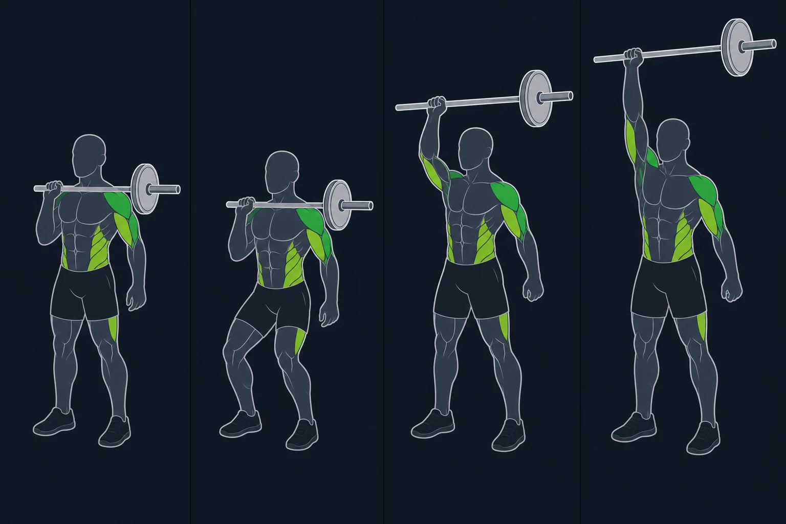 Push Press - Støtpress: Énarms push press