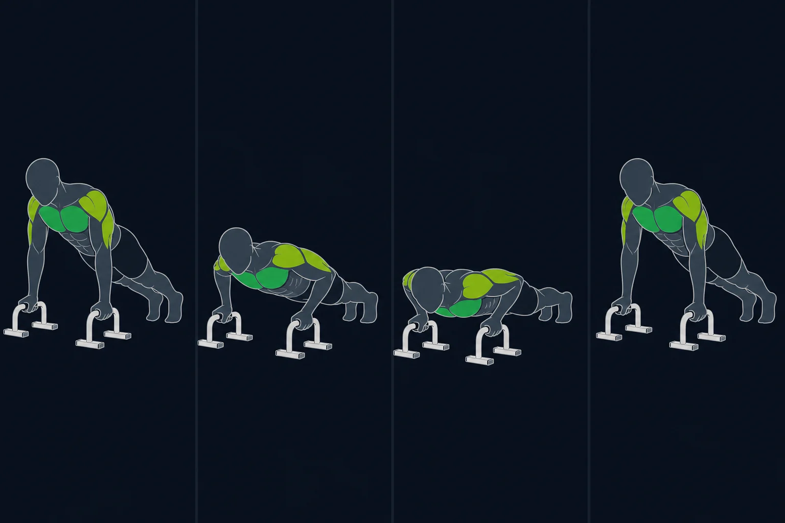 Push-up - Pushup: Push-up på håndtak